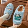 Slippers for Men Moccasins Leather Men Winter Home Cotton Slides Christmas Antlers Print Thermal (6-Light Blue, 7.5) view 2