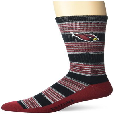 For Bare Feet NFL ARIZONA CARDINALS RMC Multi Stripe Crew Sock Team Color Large