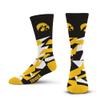 For Bare Feet NCAA IOWA HAWKEYES Shattered Camo Crew Sock Team Color Large view 1