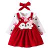 Infant Toddler Girls Long Sleeve Cartoon Print Romper Bodysuits Suspenders Skirts New Born Clothes for (RD1, 0-3 Months) view 1