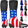 Exxact Sports Spats Football Cleat Covers - Keep Your Laces Tied and Cleats Clean, Football Spats for Cleats, Perfect for Baseball, Soccer, Lacrosse, Hockey (USA Flag, X-Large) view 1