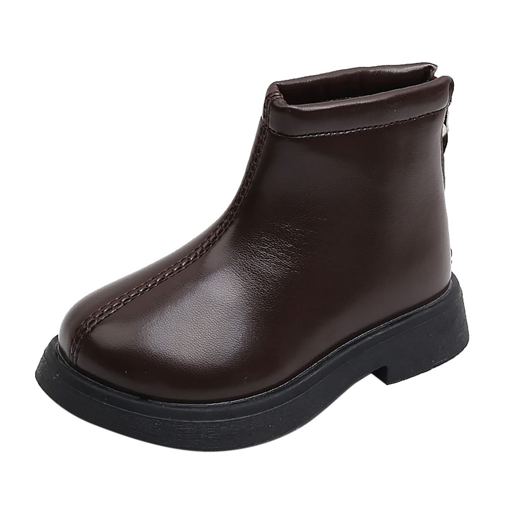Boots for Girls Kids Baby Princess Shoes Fashion Bowkont Waterproof Zipper Knee Boots Lined Tall Winter Boots (Brown #3, 18-24 Months)