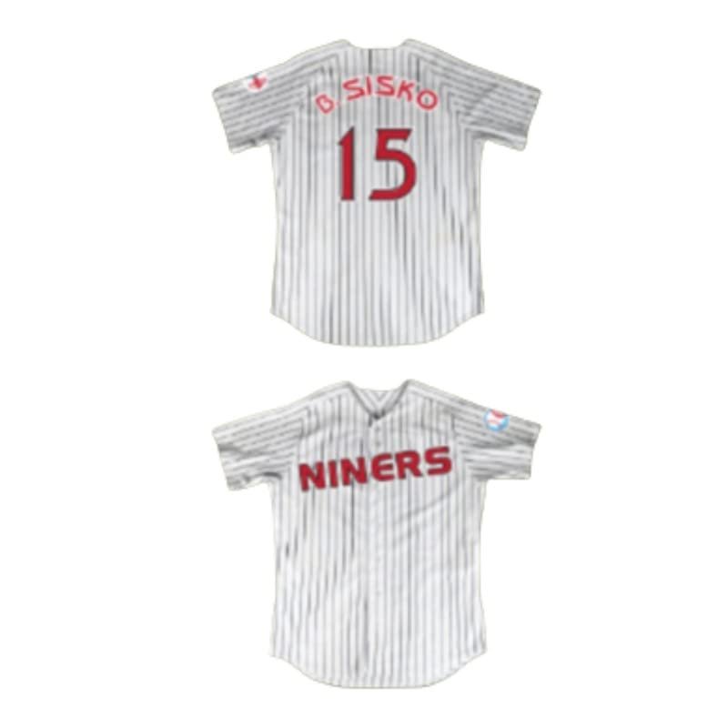 Captain Benjamin Sisko 15 Space Niners White Pinstriped Baseball Jersey