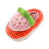 Warm Shoes Girls Toddler Cotton Slippers Girls Winter Home Indoor Warm Fruit Strawberry Hair (Red, 3.5 Years Toddler) view 1