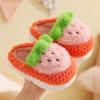Warm Shoes Girls Toddler Cotton Slippers Girls Winter Home Indoor Warm Fruit Strawberry Hair (Red, 3.5 Years Toddler) view 4