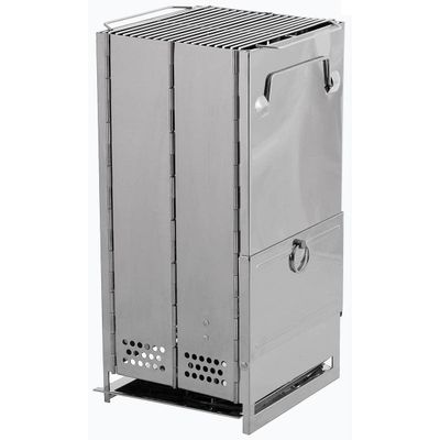 Rocket Stove Camping Stove with Grate Foldable Stainless Steel Approx. 43 x 20 x 20 cm