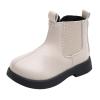 Kids Girls Ankle Bootie, Girls Leather Shoes Waterproof Leather Short Boots Non Slip Breathable Dress Nude Boots (Beige, 7-8 Years) view 1