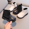 Kids Girls Ankle Bootie, Girls Leather Shoes Waterproof Leather Short Boots Non Slip Breathable Dress Nude Boots (Beige, 7-8 Years) view 2
