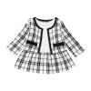 2Pcs Toddler Baby Girls Kid Long Sleeve Plaid Cardigan Coat Outwear +Plaid Dress Skirt Princess Party (White, 2-3 Years) view 1