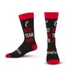 For Bare Feet NCAA CINCINNATI BEARCATS Best Team Ever Crew Sock Team Color OSFM view 1