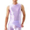Men Plus Size Purple Tank Top Scoop Neck Mesh Vest Solid Sleeveless T Shirts XXL view 1