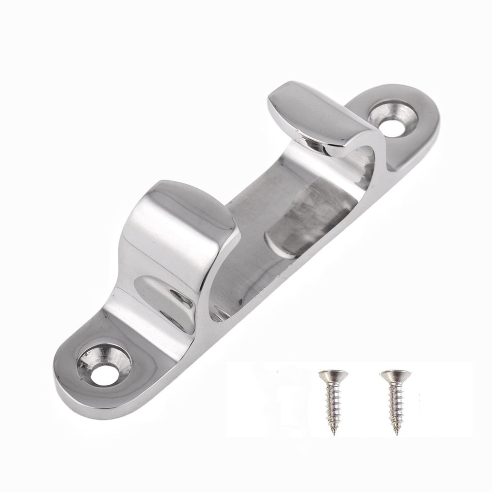 1Piece 4/5/6inch Stainless Steel 316 Straight Fairlead Bow Chock Hardware Fair Leads Line Boat Rope Guide Line Cleat for Marine Yacht W/Fasterners (152mm/ 6in)