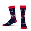 For Bare Feet NCAA UCONN HUSKIES Best Team Ever Crew Sock Team Color OSFM view 1