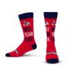 For Bare Feet NCAA FRESNO STATE BULLDOGS Best Team Ever Crew Sock Team Color OSFM view 1