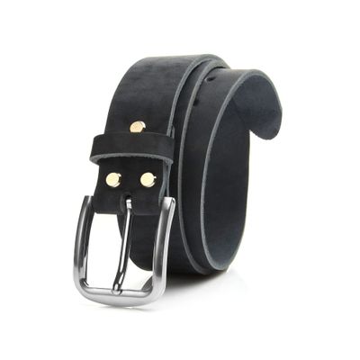 1.5 inch Men's Cowhide Geniune Leather Belt 38mm Classic (Dark Blue, 36 inch (Waist 36))