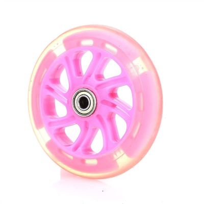 TRENDYBOY Skateboard Wheel Scooter Wheel Single Warping Slide Shopping Cart Longboard 2 Color 120mm Casters (Color : Rose red)