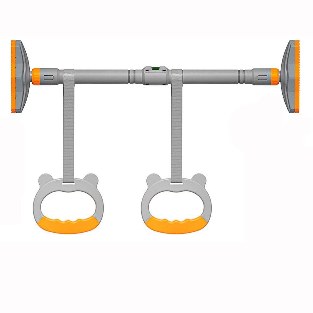 BCPPO Chin Up Bar Kids Pull Up Bar with Gymnastics Rings, Home Kindergarten Doorframe Corridor Fitness Horizontal Bar, No Screws | Easy to Install (Size : 95-125CM)
