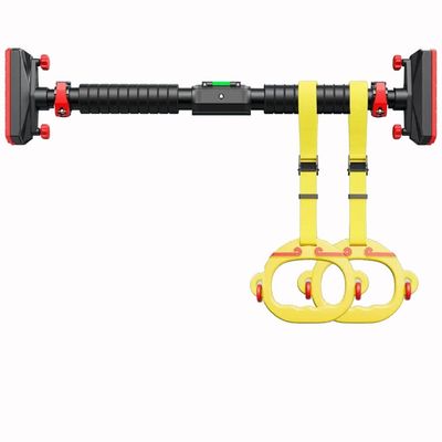 BCPPO Chin Up Bar Steel Adjustable Pull Up Bar, No Screw Wall Hanging Horizontal Bar with Gymnastics Rings, Adult Kids Sports Fitness Pole (Size : 104-145CM)