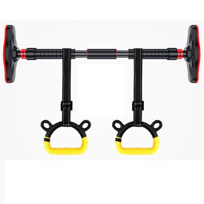 Chin Up Bar Pull Up Bar Portable Fitness Horizontal Bar, Upper Body Strength Training Fitness Bar Gymnastics Rings Kit, 65-145cm Adjustable (Size : 65-100cm)