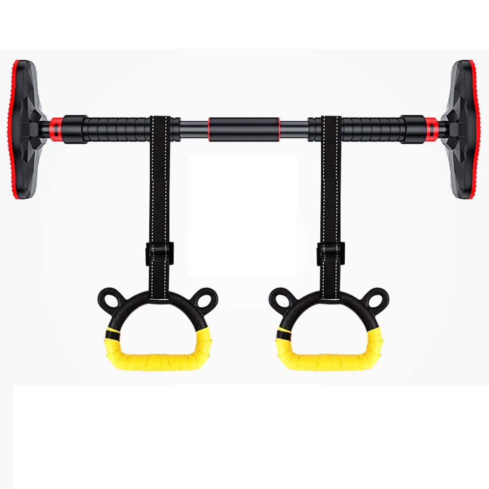 Chin Up Bar Pull Up Bar Portable Fitness Horizontal Bar, Upper Body Strength Training Fitness Bar Gymnastics Rings Kit, 65-145cm Adjustable (Size : 65-100cm)