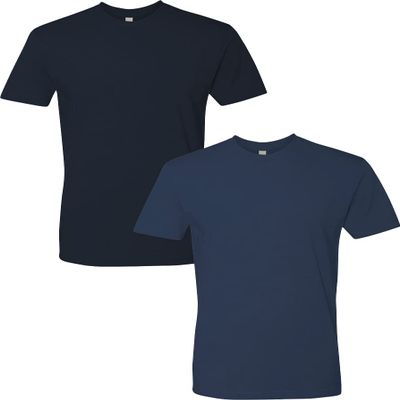 Next Level Apparel Next Level Mens Premium Fitted Short-Sleeve Crew Midnight-Indigo(2Pack) Large, Midnight/Indigo (2 Pack)