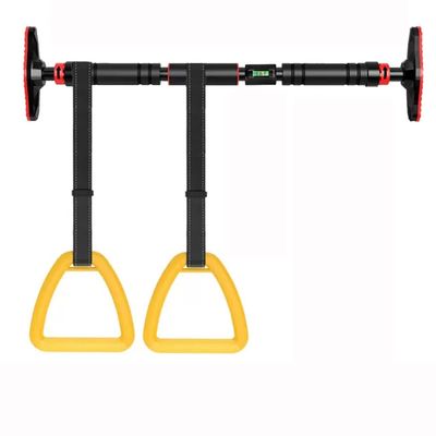 BCPPO Chin Up Bar Pull Up Bar - with Gymnastics Rings, Safe and Stable Door Frame Corridor Steel Fitness Horizontal Bar, Swing Sandbag Suspension Rod (Size : 145-175cm)