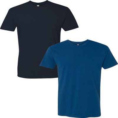 Next Level Apparel Next Level Mens Premium Fitted Short-Sleeve Crew Midnight-Cool Blue(2Pack) Large