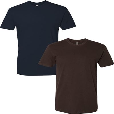 Next Level Mens Premium Fitted Short-Sleeve Crew Midnight-DarkChocolate(2Pack) Large