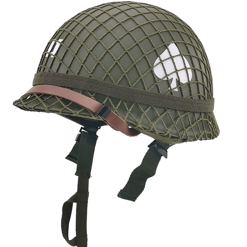 WWII US WW2 Army M1 Helmet Steel Shell with Net/Canvas Chin Strap DIY Painting