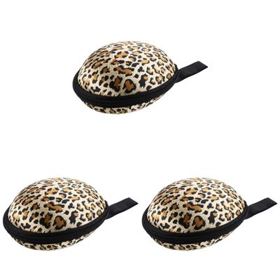 3pcs Invisible Bra Storage Case Silicone Travel Case for Women Bra Bag Zipper Small Leopard Print