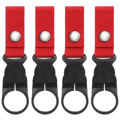 4 Pack Fall Red Clip-on Water Bottle Holder for Hiking (4 Pack - Fall RED)