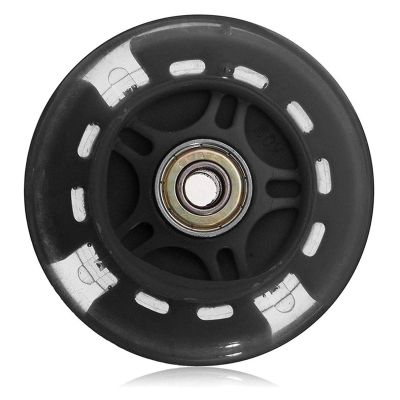 TRENDYBOY 1 Pair 80Mm Flash Wheel Mini Scooter Flashing Lights Back Rear Roller Skates Wheel Replacement Smoother Outdoor Skating Accessories (Color : Black)