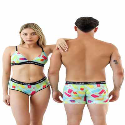 MIKKEL HOLLINS Matching Underwear For Couples - Ultra Soft Tencel Womens Hipster Panties Underwear Popsicle Design - Couple Gifts (Popsic)(Small)