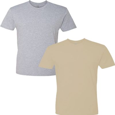 Next Level Mens Premium Fitted Short-Sleeve CrewDark Grey-Sand (2-Pack) X-Large
