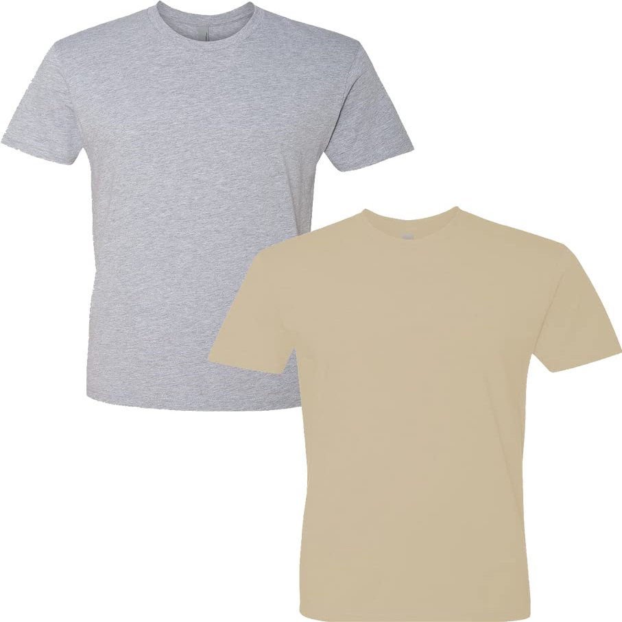 Next Level Mens Premium Fitted Short-Sleeve CrewDark Grey-Sand (2-Pack) X-Large