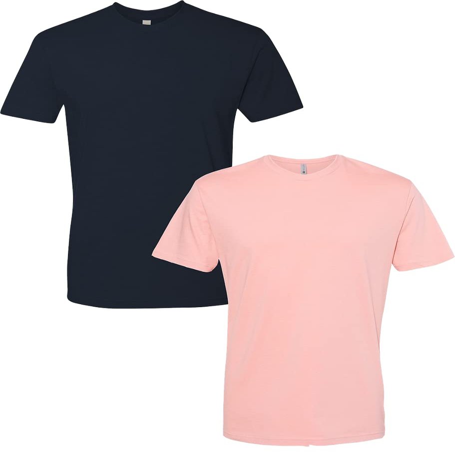 Next Level Mens Premium Fitted Short-Sleeve CrewMidnight-Desert Pink (2-Pack) XX-Large