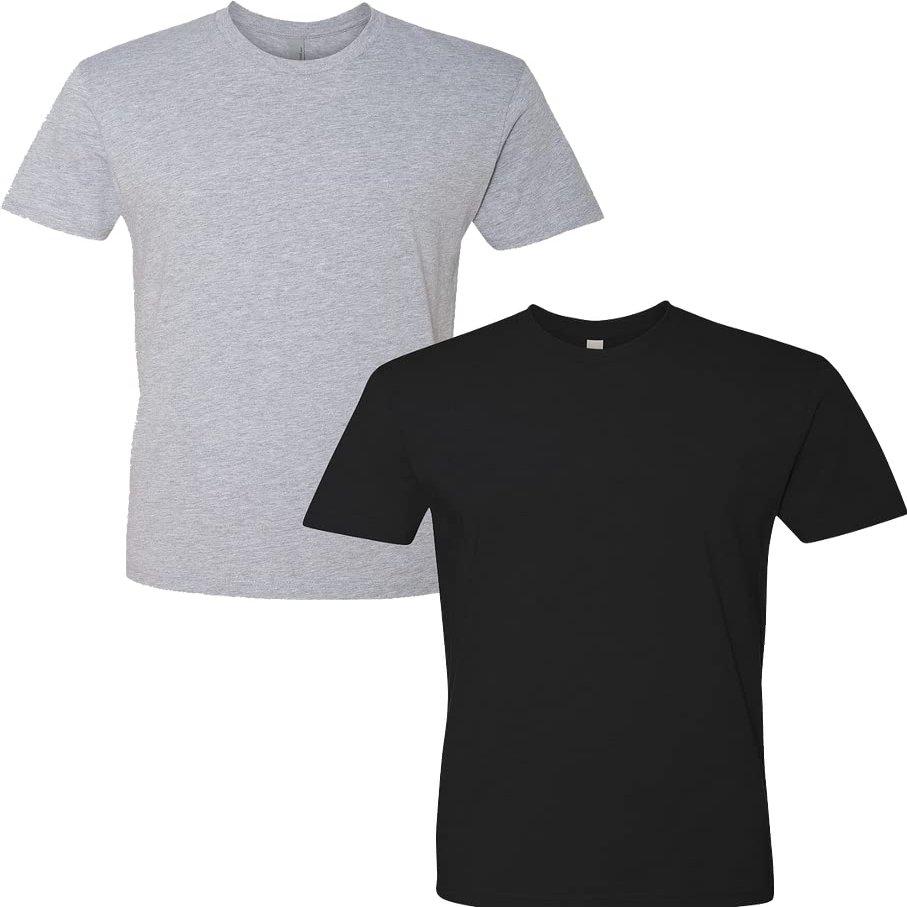 Next Level Mens Premium Fitted Short-Sleeve CrewDark Grey-Black (2-Pack) Large