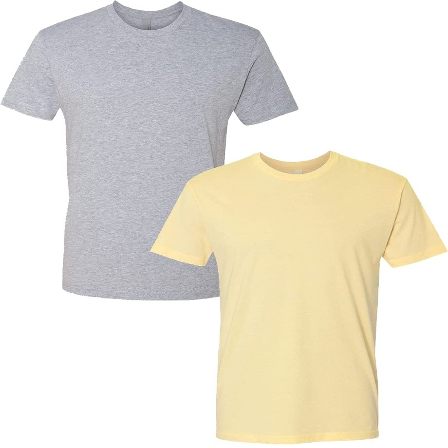 Next Level Mens Premium Fitted Short-Sleeve CrewDark Grey-Banana Cream (2-Pack) X-Large
