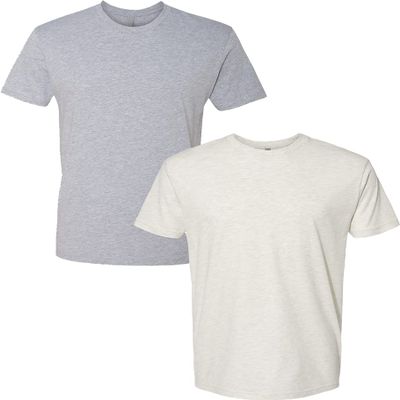 Next Level Mens Premium Fitted Short-Sleeve CrewDark Grey-Oatmeal (2-Pack) XX-Large
