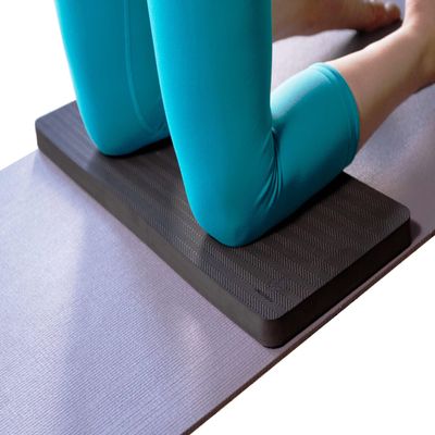 SukhaMat Firm Support Yoga Exercise Knee Pad - Extra-Firm Cushioning, 1" Thick TPE, Ideal for Knees/Elbows/Wrists, Pain Relief, Durable Non-Slip Mat for Exercises (Black)