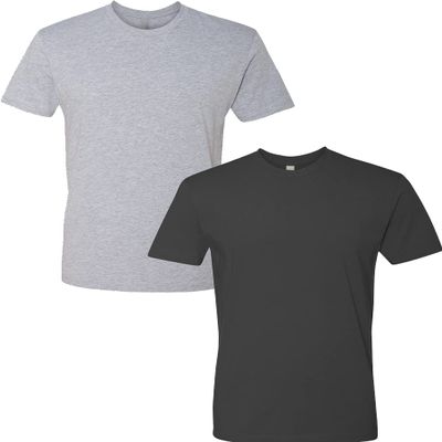 Next Level Mens Premium Fitted Short-Sleeve CrewDark Grey-Heavy Metal (2-Pack) X-Large