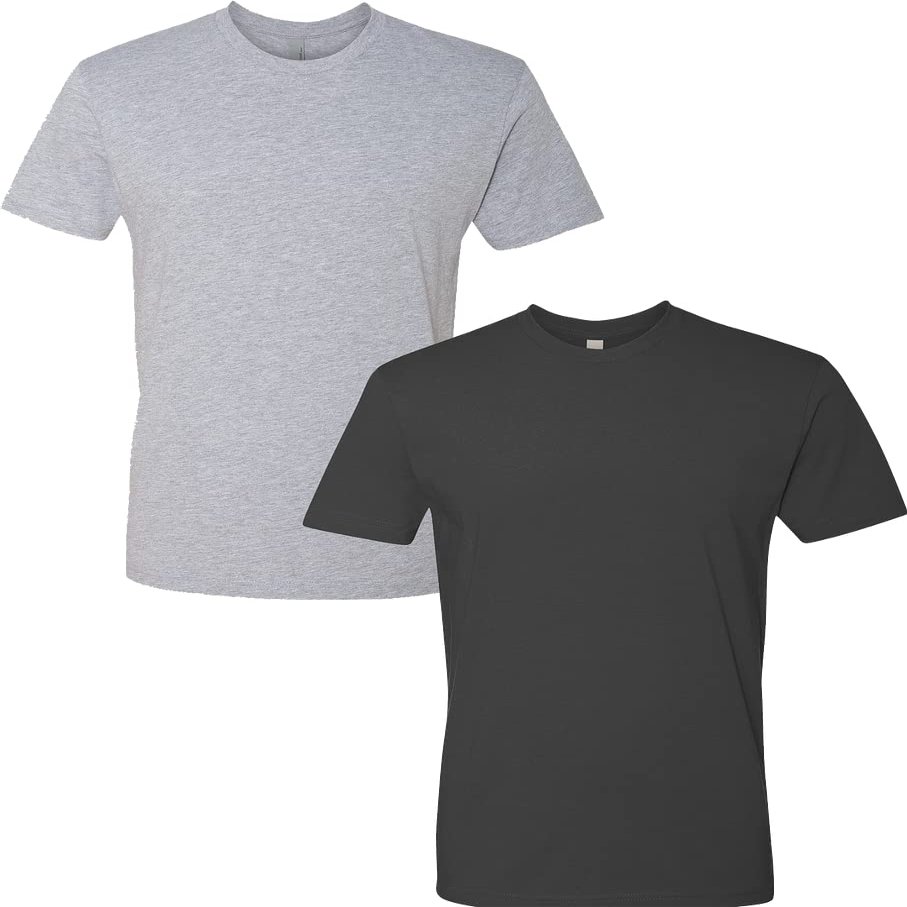 Next Level Mens Premium Fitted Short-Sleeve CrewDark Grey-Heavy Metal (2-Pack) X-Large