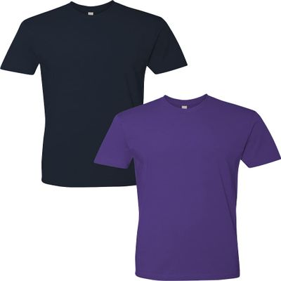 Next Level Mens Premium Fitted Short-Sleeve CrewMidnight-Purple (2-Pack) Small