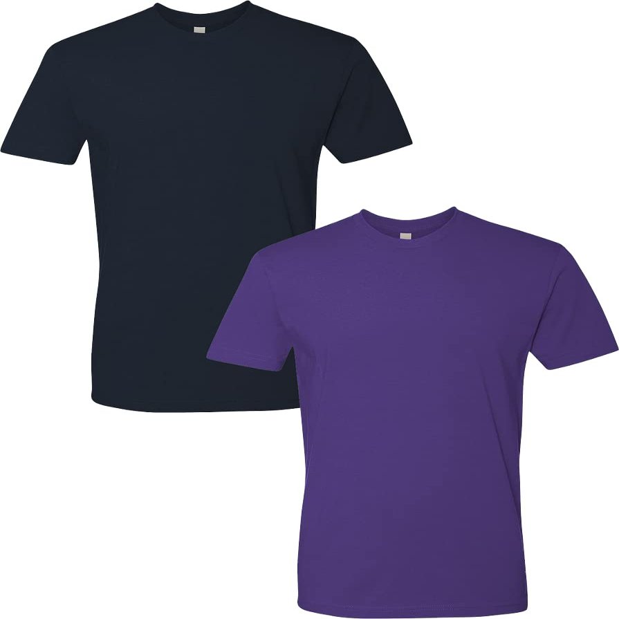 Next Level Mens Premium Fitted Short-Sleeve CrewMidnight-Purple (2-Pack) Small