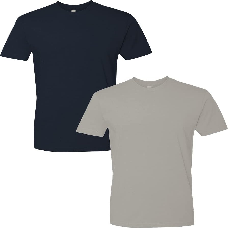 Next Level Mens Premium Fitted Short-Sleeve CrewMidnight-Light Grey (2-Pack) XX-Large