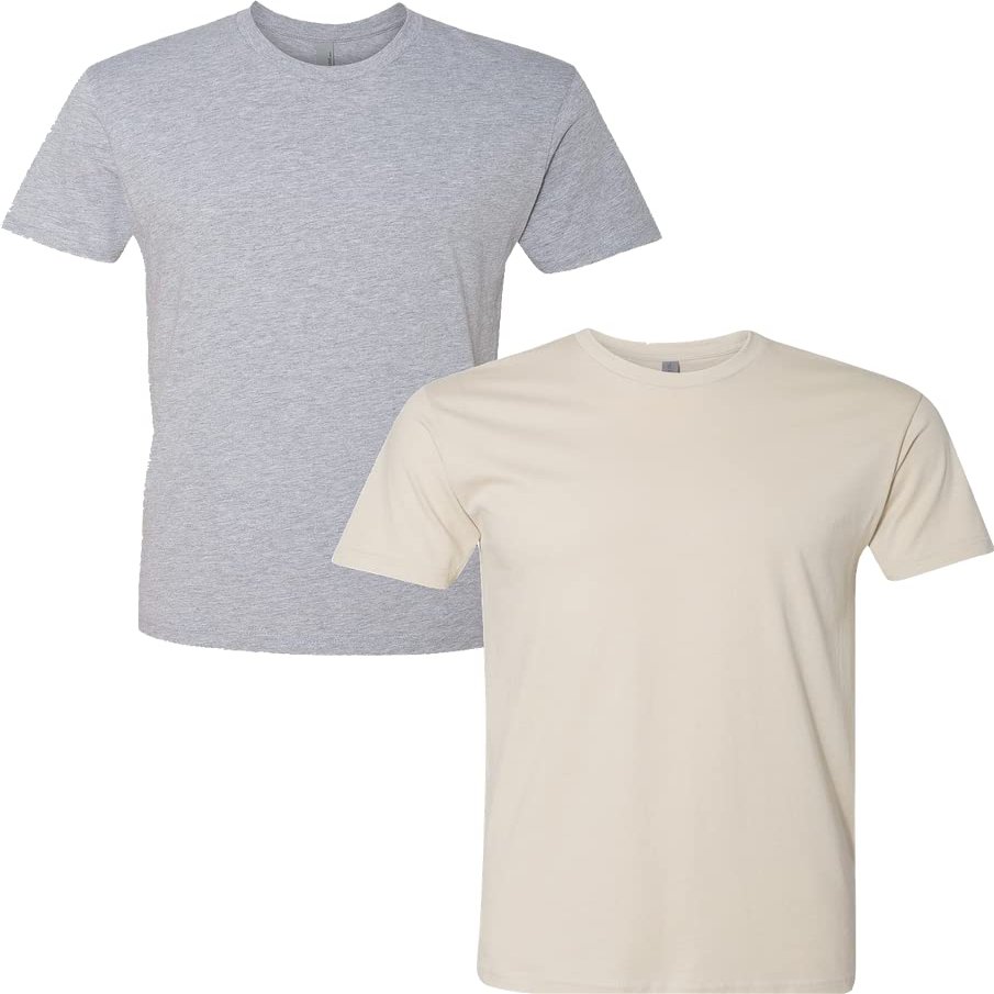 Next Level Mens Premium Fitted Short-Sleeve CrewDark Grey-Natural (2-Pack) Large