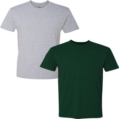 Next Level Mens Premium Fitted Short-Sleeve CrewDark Grey-Forest Green (2-Pack) X-Large