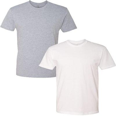 Next Level Mens Premium Fitted Short-Sleeve CrewDark Grey-White (2-Pack) XX-Large