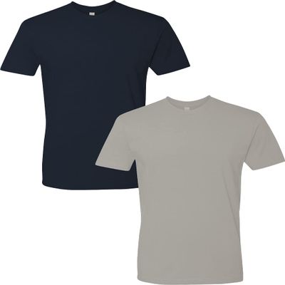 Next Level Mens Premium Fitted Short-Sleeve CrewMidnight-Light Grey (2-Pack) X-Large