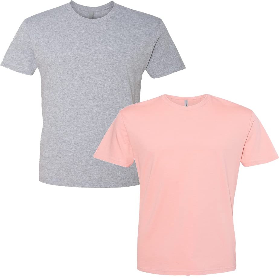 Next Level Mens Premium Fitted Short-Sleeve CrewDark Grey-Desert Pink (2-Pack) Medium